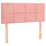 Casa si Gradina - Mobilier - Paturi si accesorii - Accesorii paturi - Tablie de pat cu LED, roz, 90x5x78/88 cm, catifea - Infinity.ro