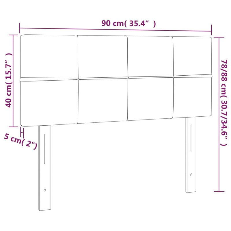 Casa si Gradina - Mobilier - Paturi si accesorii - Accesorii paturi - Tablie de pat cu LED, roz, 90x5x78/88 cm, catifea - Infinity.ro