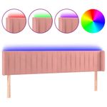 Casa si Gradina - Mobilier - Paturi si accesorii - Accesorii paturi - Tablie de pat cu LED, roz, 163x16x78/88 cm, catifea - Infinity.ro