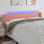 Casa si Gradina - Mobilier - Paturi si accesorii - Accesorii paturi - Tablie de pat cu LED, roz, 163x16x78/88 cm, catifea - Infinity.ro