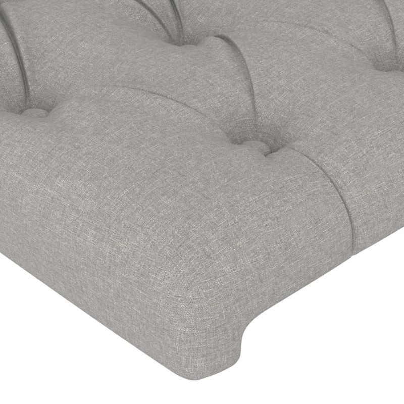 Casa si Gradina - Mobilier - Paturi si accesorii - Accesorii paturi - Tablie de pat cu LED, gri deschis, 180x7x118/128 cm, textil - Infinity.ro