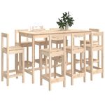 Casa si Gradina - Mobilier - Seturi de mobilier - Seturi bucatarie - Set mobilier de bar, 9 piese, lemn masiv de pin - Infinity.ro