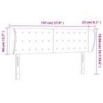 Casa si Gradina - Mobilier - Paturi si accesorii - Accesorii paturi - Tablie de pat cu aripioare gri deschis 147x23x78/88 cm catifea - Infinity.ro