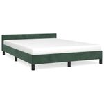 Casa si Gradina - Mobilier - Paturi si accesorii - Paturi - Cadru de pat cu tablie, verde inchis, 140x190 cm, catifea - Infinity.ro