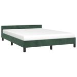 Casa si Gradina - Mobilier - Paturi si accesorii - Paturi - Cadru de pat cu tablie, verde inchis, 140x190 cm, catifea - Infinity.ro
