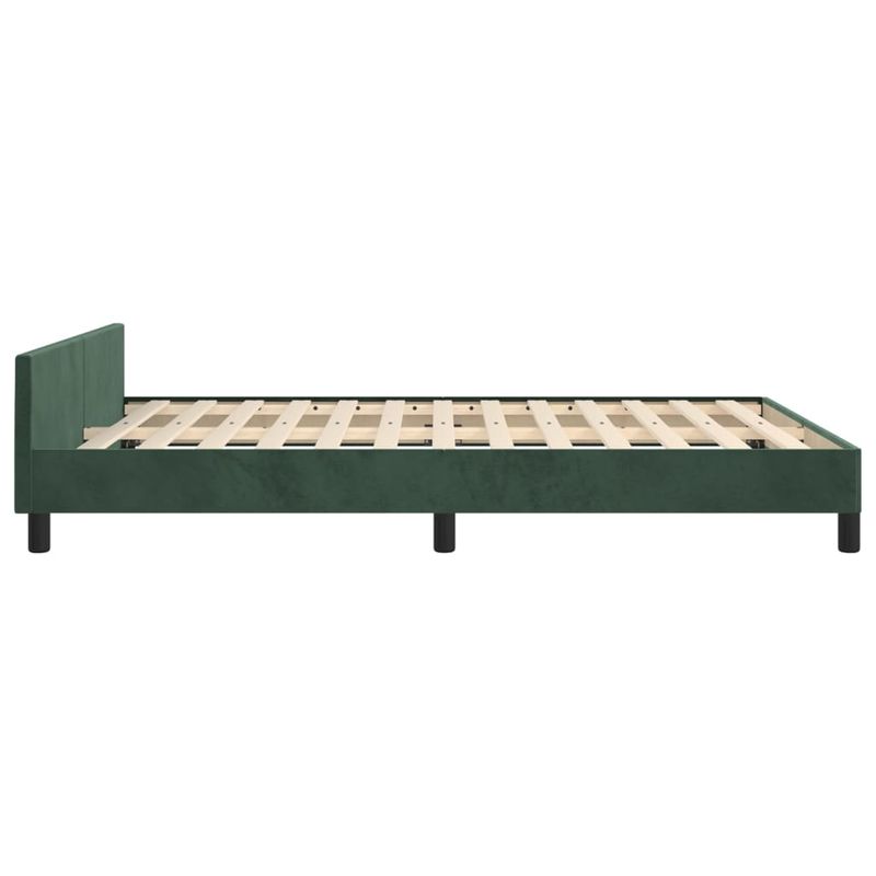 Casa si Gradina - Mobilier - Paturi si accesorii - Paturi - Cadru de pat cu tablie, verde inchis, 140x190 cm, catifea - Infinity.ro