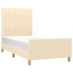 Casa si Gradina - Mobilier - Paturi si accesorii - Paturi - Cadru de pat cu tablie, crem, 90x200 cm, textil - Infinity.ro