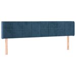 Casa si Gradina - Mobilier - Paturi si accesorii - Accesorii paturi - Tablie pat cu aripioare albastru inchis 163x16x78/88 cm catifea - Infinity.ro