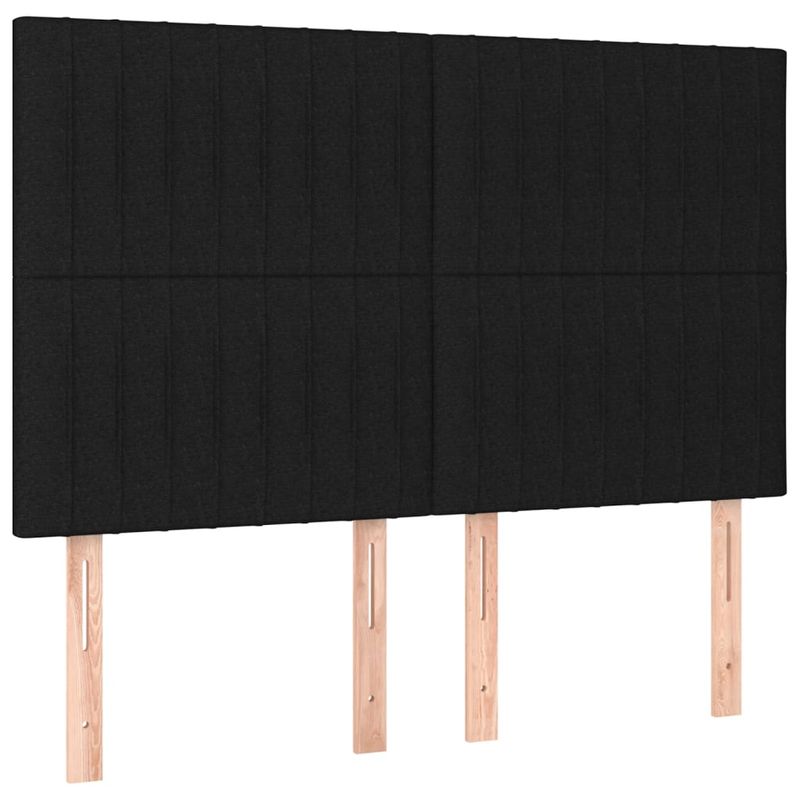 Casa si Gradina - Mobilier - Paturi si accesorii - Paturi - Cadru de pat cu tablie, negru, 140x200 cm, textil - Infinity.ro