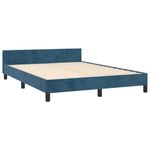 Casa si Gradina - Mobilier - Paturi si accesorii - Paturi - Cadru de pat cu tablie, albastru inchis, 140x200 cm, catifea - Infinity.ro