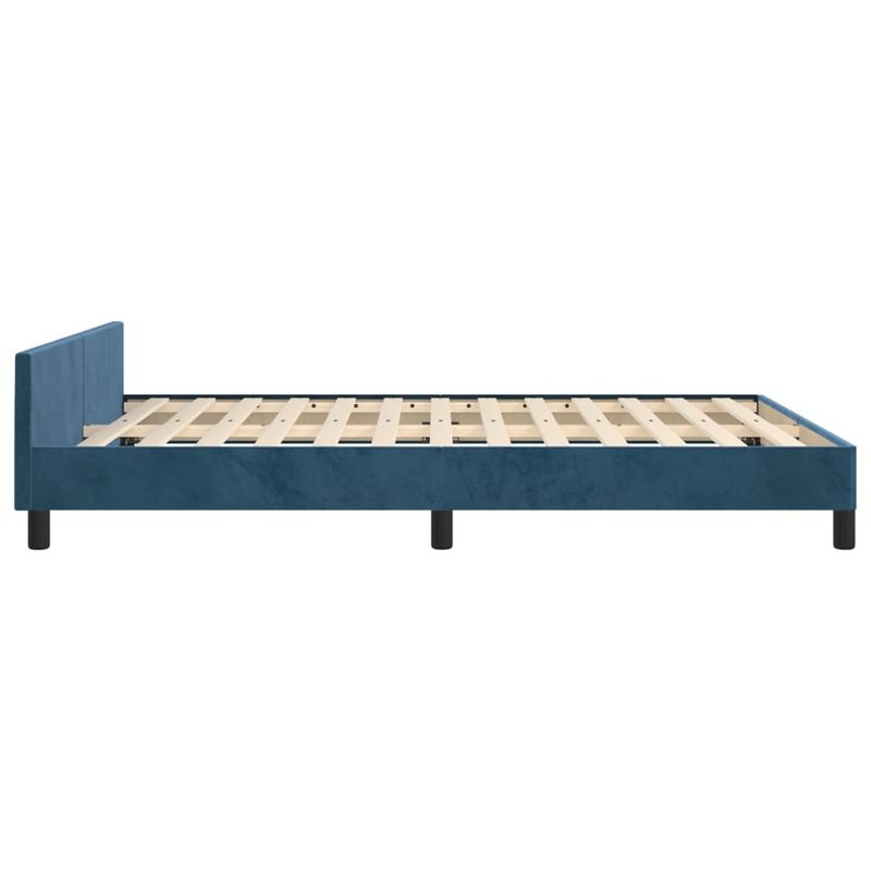 Casa si Gradina - Mobilier - Paturi si accesorii - Paturi - Cadru de pat cu tablie, albastru inchis, 140x200 cm, catifea - Infinity.ro