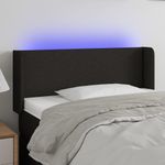 Casa si Gradina - Mobilier - Paturi si accesorii - Accesorii paturi - Tablie de pat cu LED, negru, 93x16x78/88 cm, textil - Infinity.ro