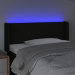 Casa si Gradina - Mobilier - Paturi si accesorii - Accesorii paturi - Tablie de pat cu LED, negru, 93x16x78/88 cm, textil - Infinity.ro
