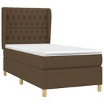 Casa si Gradina - Mobilier - Paturi si accesorii - Paturi - Pat box spring cu saltea, maro inchis, 90x200 cm, textil - Infinity.ro