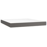 Casa si Gradina - Mobilier - Paturi si accesorii - Paturi - Pat cu arcuri, saltea si LED, gri, 180x200 cm, piele ecologica - Infinity.ro