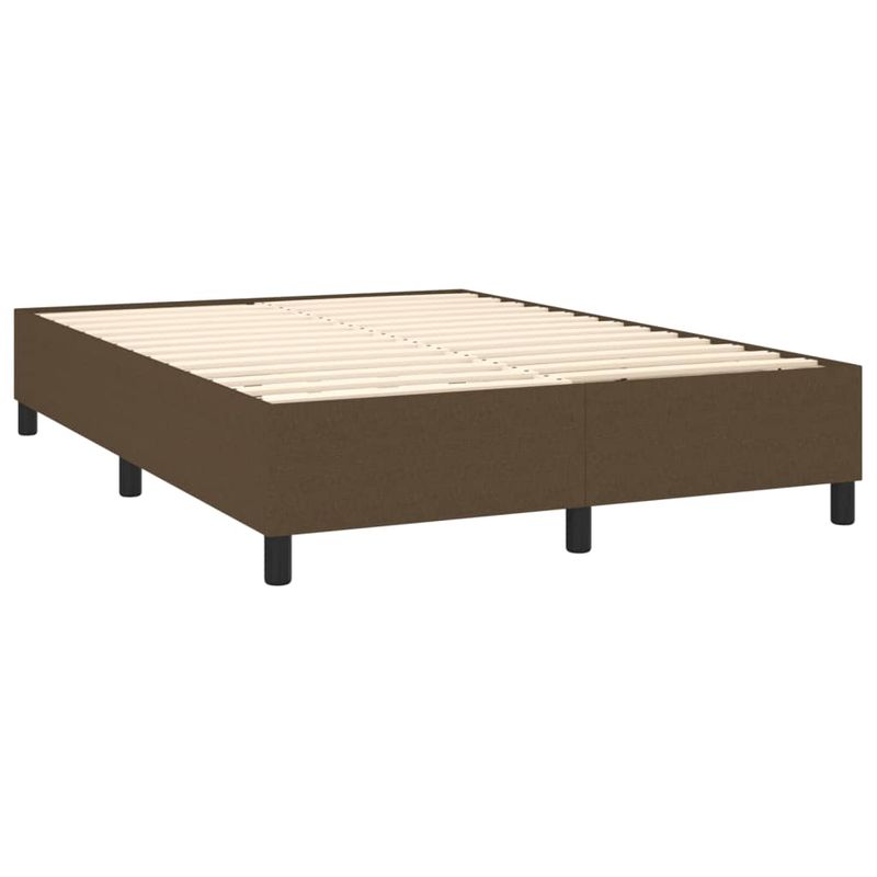 Casa si Gradina - Mobilier - Paturi si accesorii - Paturi - Pat box spring cu saltea, maro inchis, 140x200 cm, textil - Infinity.ro