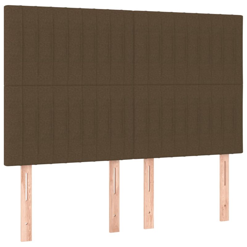 Casa si Gradina - Mobilier - Paturi si accesorii - Paturi - Pat box spring cu saltea, maro inchis, 140x200 cm, textil - Infinity.ro