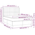 Casa si Gradina - Mobilier - Paturi si accesorii - Paturi - Pat box spring cu saltea, maro inchis, 140x200 cm, textil - Infinity.ro