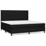 Casa si Gradina - Mobilier - Paturi si accesorii - Paturi - Pat box spring cu saltea, negru, 200x200 cm, textil - Infinity.ro