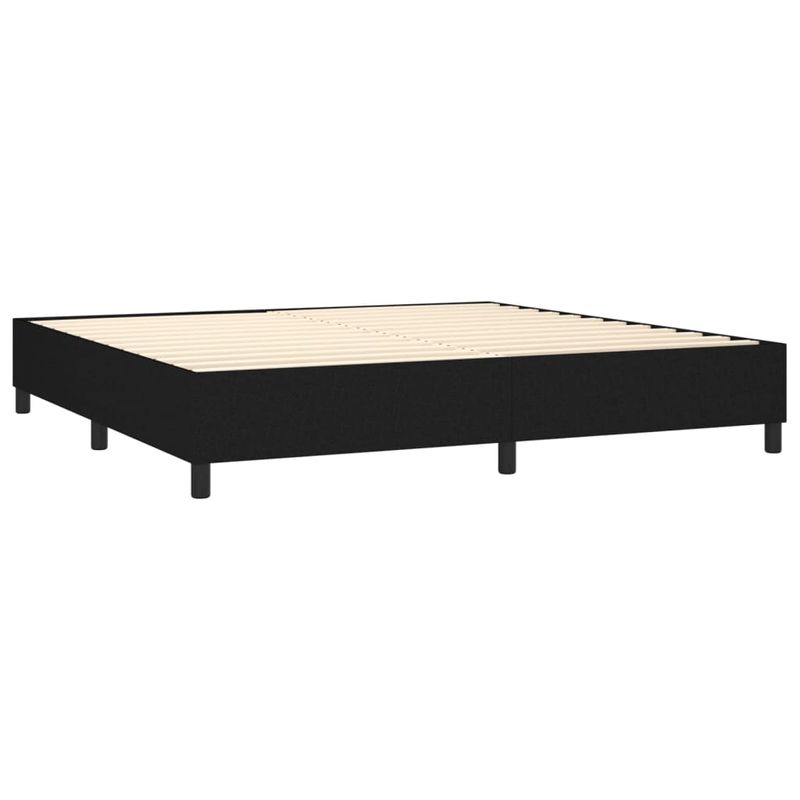 Casa si Gradina - Mobilier - Paturi si accesorii - Paturi - Pat box spring cu saltea, negru, 200x200 cm, textil - Infinity.ro
