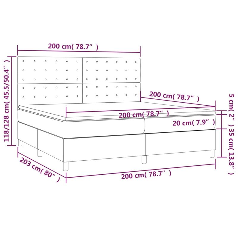 Casa si Gradina - Mobilier - Paturi si accesorii - Paturi - Pat box spring cu saltea, negru, 200x200 cm, textil - Infinity.ro