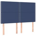 Casa si Gradina - Mobilier - Paturi si accesorii - Paturi - Pat cu arcuri, saltea si LED, albastru, 140x190 cm, textil - Infinity.ro
