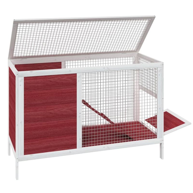 Petshop - Accesorii petshop - Culcusuri si custi - Custi interior si exterior - Cusca pentru iepuri cafeniu 103x44x69,5 cm lemn masiv de pin - Infinity.ro