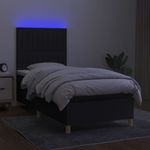 Casa si Gradina - Mobilier - Paturi si accesorii - Paturi - Pat cu arcuri, saltea si LED, negru, 90x200 cm, textil - Infinity.ro