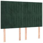 Casa si Gradina - Mobilier - Paturi si accesorii - Paturi - Pat cu arcuri, saltea si LED, verde inchis, 140x200 cm, catifea - Infinity.ro