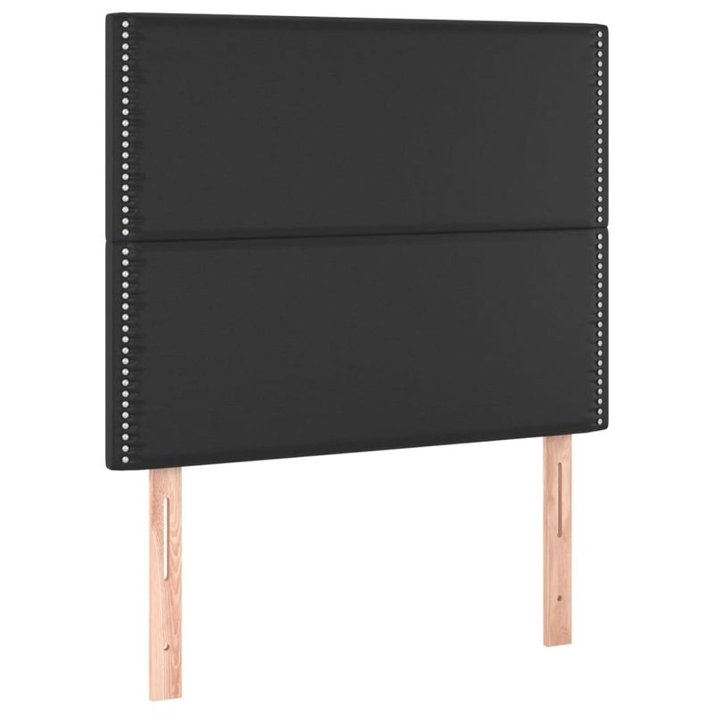 Casa si Gradina - Mobilier - Paturi si accesorii - Paturi - Pat box spring cu saltea, negru, 90x200 cm, piele ecologica - Infinity.ro