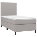 Casa si Gradina - Mobilier - Paturi si accesorii - Paturi - Pat box spring cu saltea, gri deschis, 80x200 cm, textil - Infinity.ro