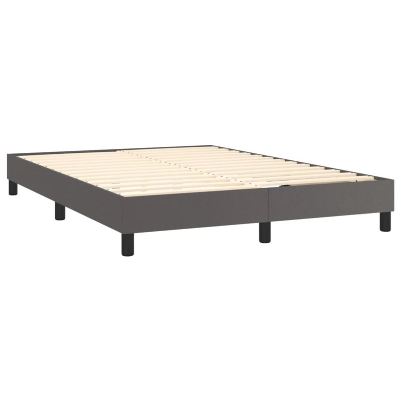 Casa si Gradina - Mobilier - Paturi si accesorii - Paturi - Cadru de pat box spring, gri, 140x200 cm, piele ecologica - Infinity.ro