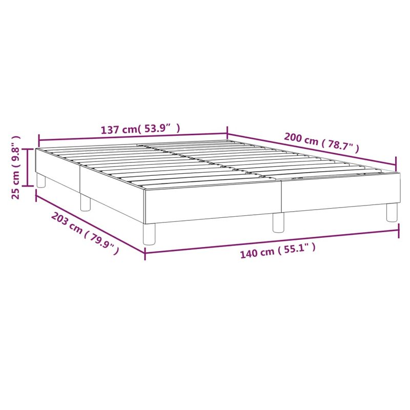 Casa si Gradina - Mobilier - Paturi si accesorii - Paturi - Cadru de pat box spring, gri, 140x200 cm, piele ecologica - Infinity.ro