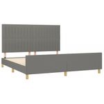 Casa si Gradina - Mobilier - Paturi si accesorii - Paturi - Cadru de pat cu tablie, gri inchis, 160x200 cm, textil - Infinity.ro
