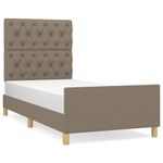Casa si Gradina - Mobilier - Paturi si accesorii - Paturi - Cadru de pat cu tablie, gri taupe, 80x200 cm, textil - Infinity.ro