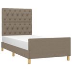 Casa si Gradina - Mobilier - Paturi si accesorii - Paturi - Cadru de pat cu tablie, gri taupe, 80x200 cm, textil - Infinity.ro