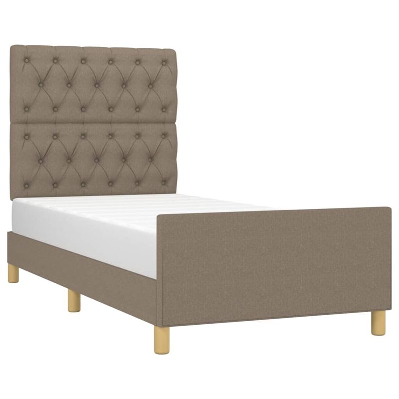 Casa si Gradina - Mobilier - Paturi si accesorii - Paturi - Cadru de pat cu tablie, gri taupe, 80x200 cm, textil - Infinity.ro