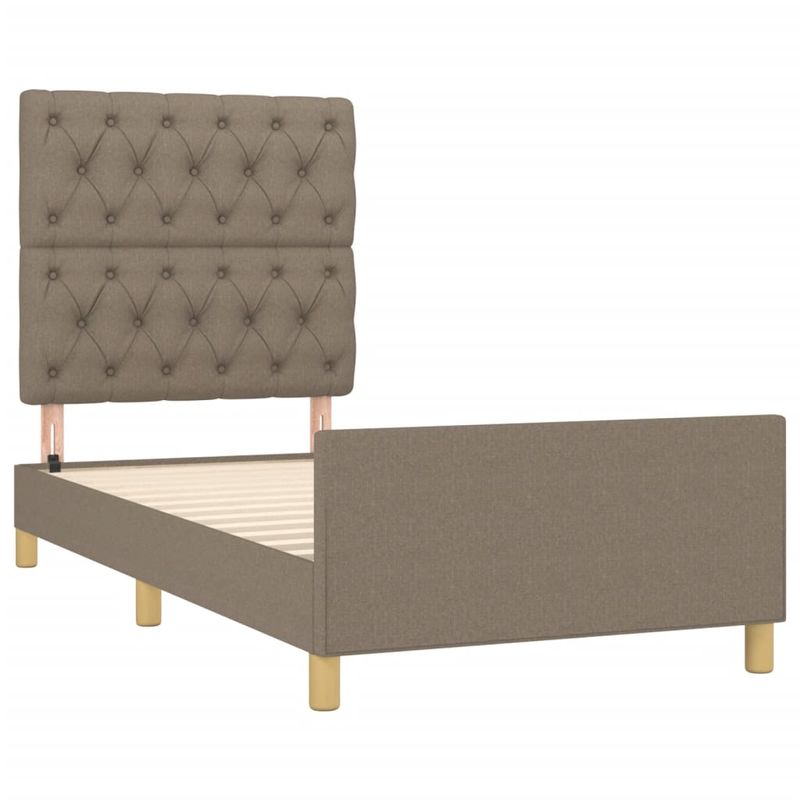 Casa si Gradina - Mobilier - Paturi si accesorii - Paturi - Cadru de pat cu tablie, gri taupe, 80x200 cm, textil - Infinity.ro
