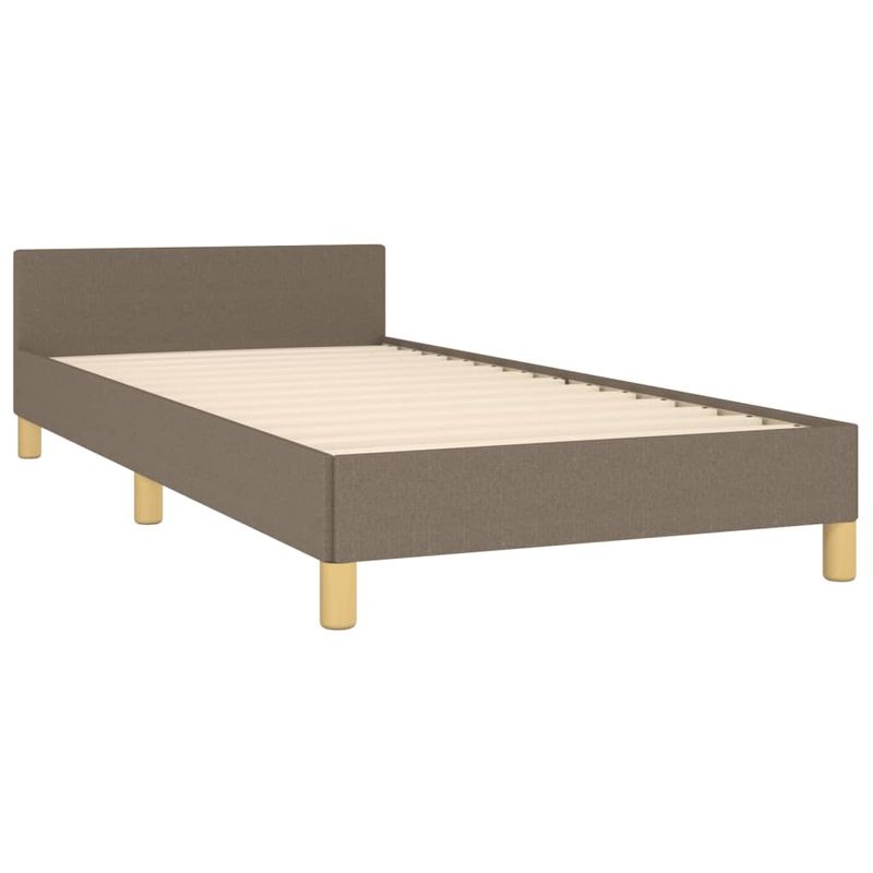 Casa si Gradina - Mobilier - Paturi si accesorii - Paturi - Cadru de pat cu tablie, gri taupe, 80x200 cm, textil - Infinity.ro