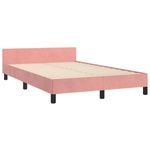 Casa si Gradina - Mobilier - Paturi si accesorii - Paturi - Cadru de pat cu tablie, roz, 120x200 cm, catifea - Infinity.ro