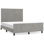 Casa si Gradina - Mobilier - Paturi si accesorii - Paturi - Cadru de pat cu tablie, gri deschis, 140x200 cm, catifea - Infinity.ro