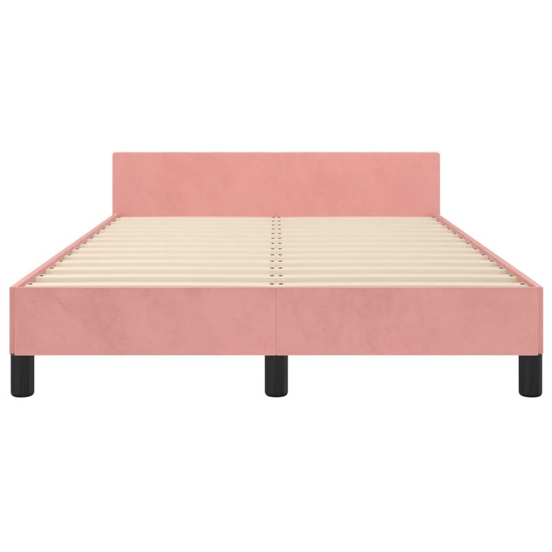 Casa si Gradina - Mobilier - Paturi si accesorii - Paturi - Cadru de pat cu tablie, roz, 120x200 cm, catifea - Infinity.ro