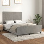 Casa si Gradina - Mobilier - Paturi si accesorii - Paturi - Cadru de pat cu tablie, gri deschis, 140x200 cm, catifea - Infinity.ro