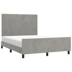 Casa si Gradina - Mobilier - Paturi si accesorii - Paturi - Cadru de pat cu tablie, gri deschis, 140x200 cm, catifea - Infinity.ro