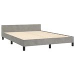 Casa si Gradina - Mobilier - Paturi si accesorii - Paturi - Cadru de pat cu tablie, gri deschis, 140x200 cm, catifea - Infinity.ro