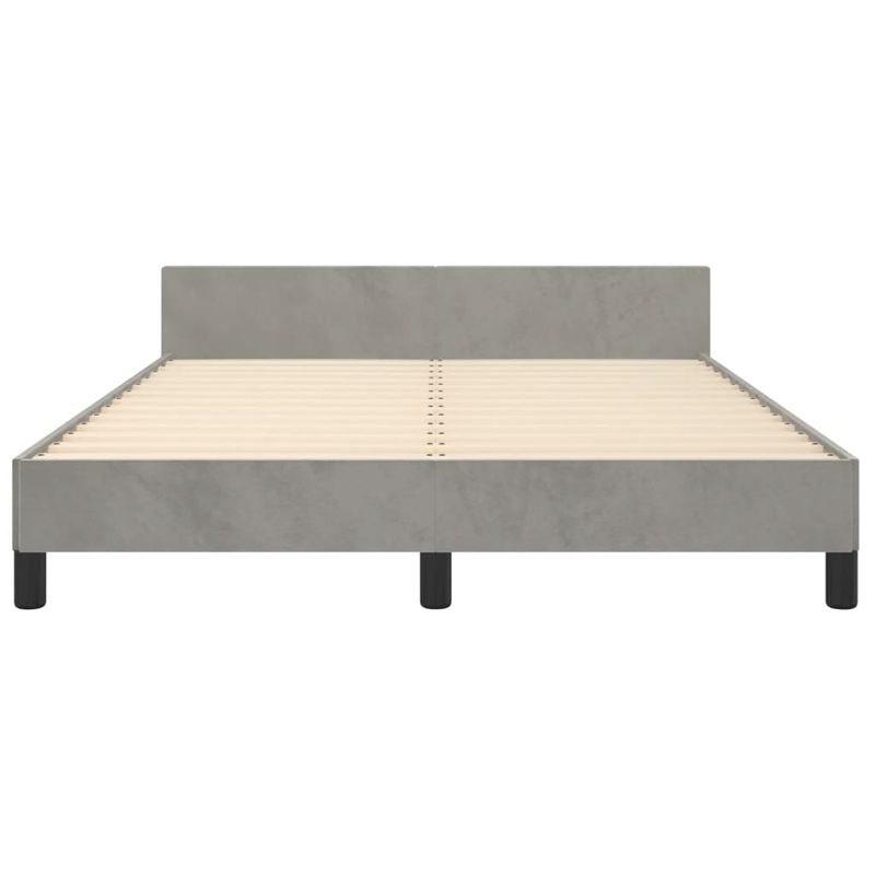 Casa si Gradina - Mobilier - Paturi si accesorii - Paturi - Cadru de pat cu tablie, gri deschis, 140x200 cm, catifea - Infinity.ro