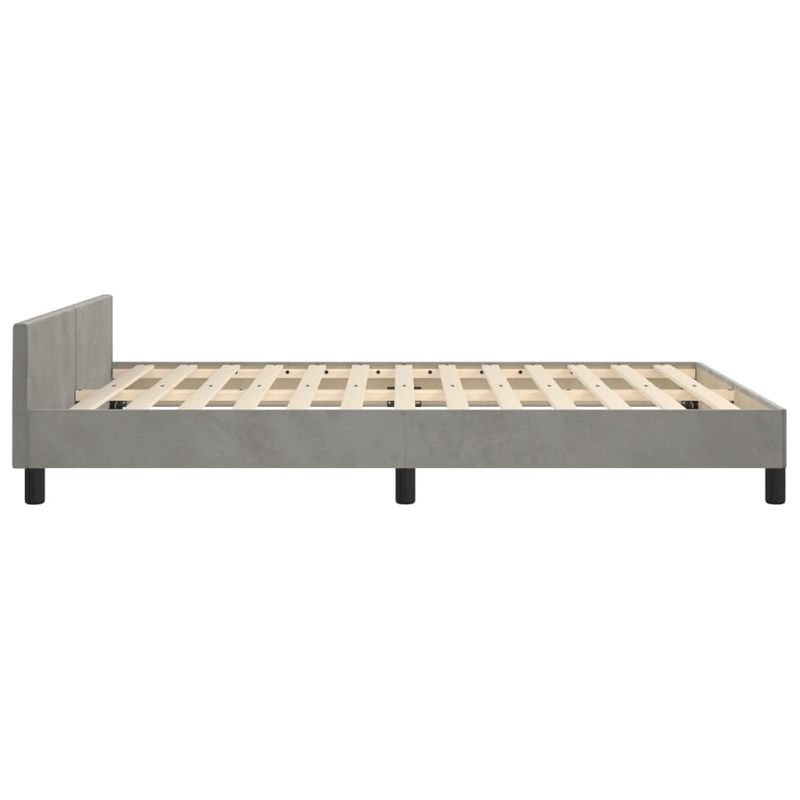 Casa si Gradina - Mobilier - Paturi si accesorii - Paturi - Cadru de pat cu tablie, gri deschis, 140x200 cm, catifea - Infinity.ro