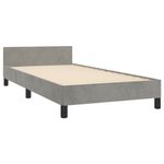 Casa si Gradina - Mobilier - Paturi si accesorii - Paturi - Cadru de pat cu tablie, gri deschis, 100x200 cm, catifea - Infinity.ro