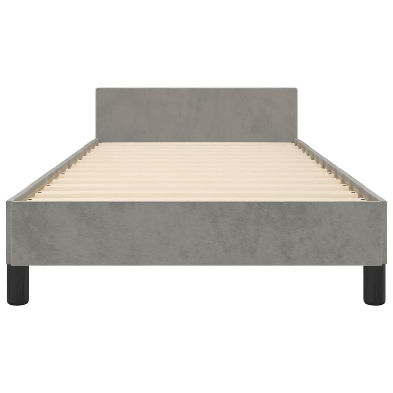 Casa si Gradina - Mobilier - Paturi si accesorii - Paturi - Cadru de pat cu tablie, gri deschis, 100x200 cm, catifea - Infinity.ro