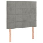 Casa si Gradina - Mobilier - Paturi si accesorii - Paturi - Cadru de pat cu tablie, gri deschis, 100x200 cm, catifea - Infinity.ro